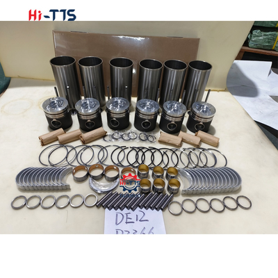 DE12 Engenheiro de escavadeira Nome da peça Kit de revestimento do cilindro Completo com revestimento de válvulas de pistão de anel de pistão Kit de junta completa