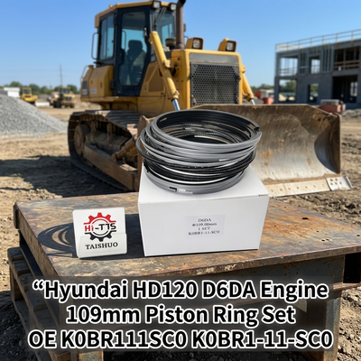 Peças do Motor de Escavadeira Conjunto de Anéis de Pistão D6DA de 109 mm para Caminhão Hyundai HD120 OE K0BR111SC0 K0BR1-11-SC0