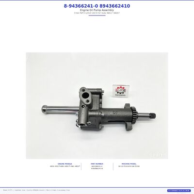 8-94366241-0 8943662410 Motor Oil Pump Cross Reference 5-12310-163-0 Para Isuzu 4BG1T 6BD1T Substituição de pós-venda
