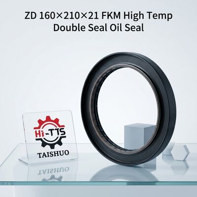 Retentor Esquelético Combinado de Alta Temperatura Duplo em FKM ZD 160×210×21 para Redutor de Engrenagens de Carregadeira Pesada